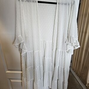 Torrid Ivory Sheer Polka Dot Cover-Up